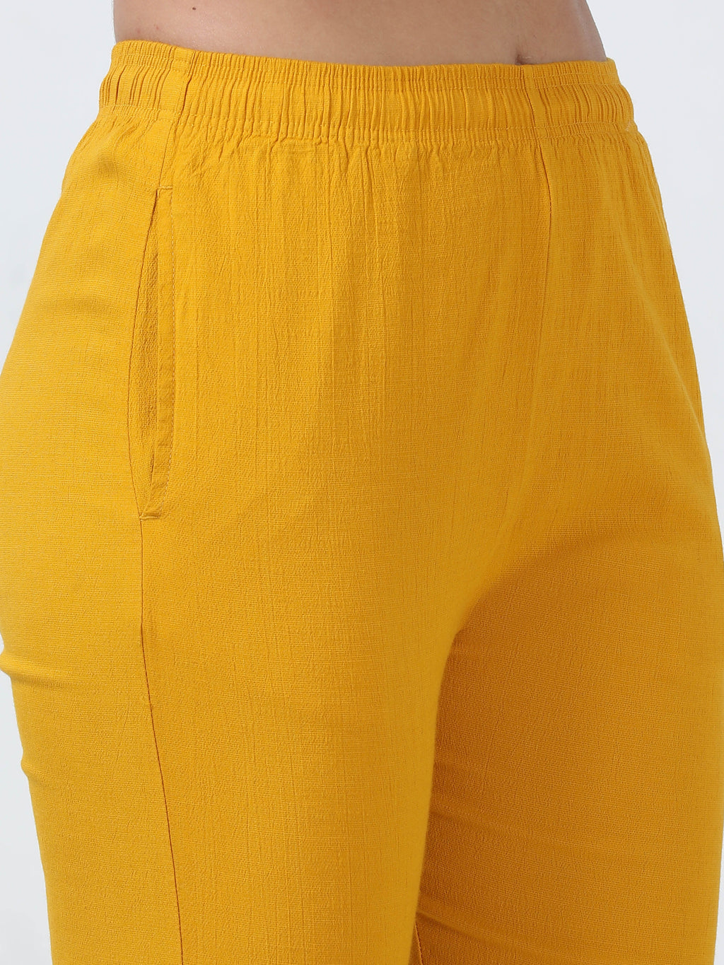 Mustard Rayon Stretchable Kurti Pant