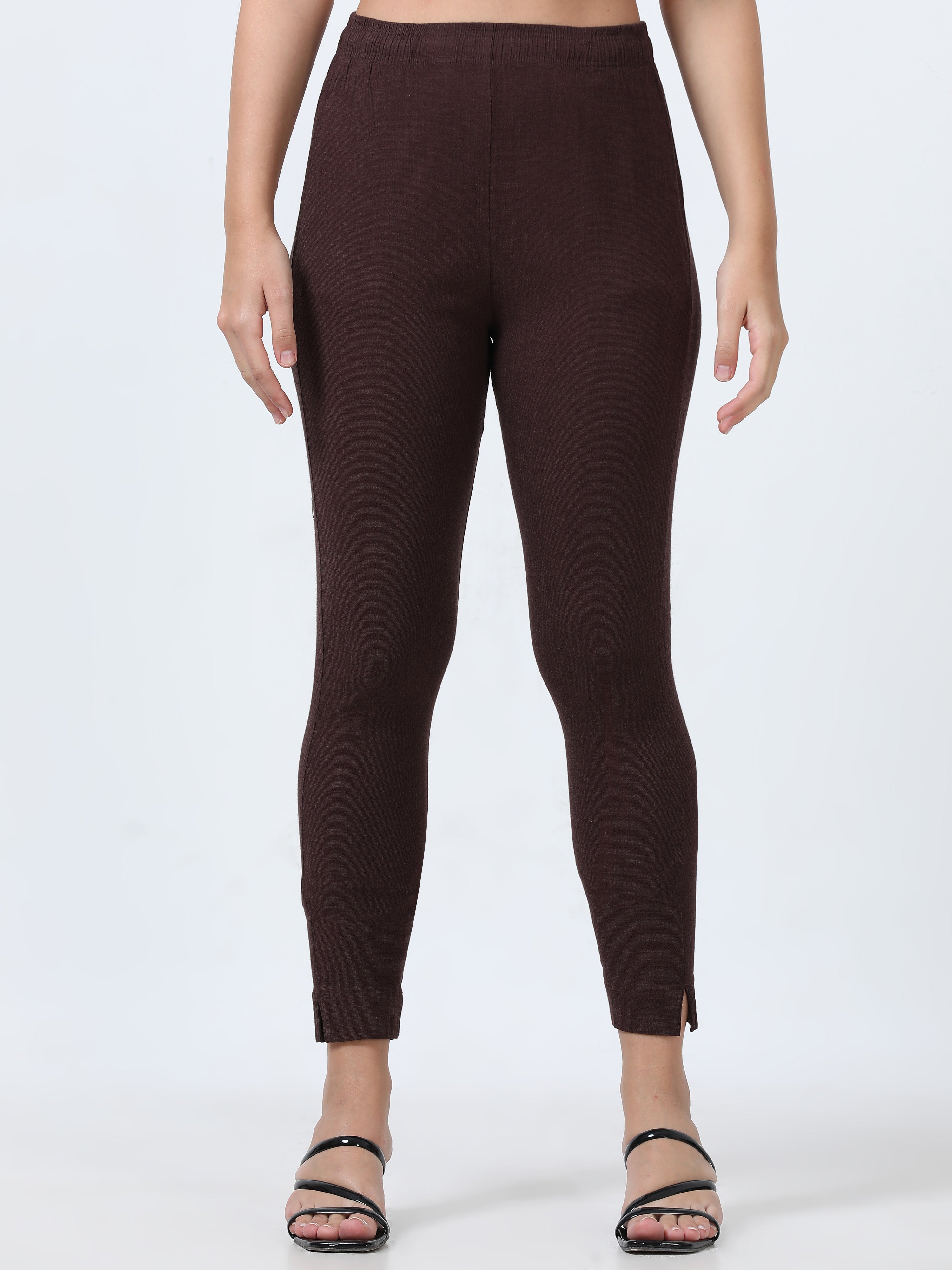 Cola Brown Rayon Stretchable Kurti Pant