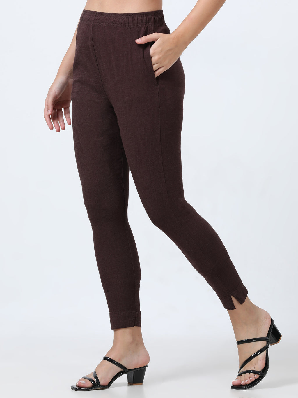 Cola Brown Rayon Stretchable Kurti Pant