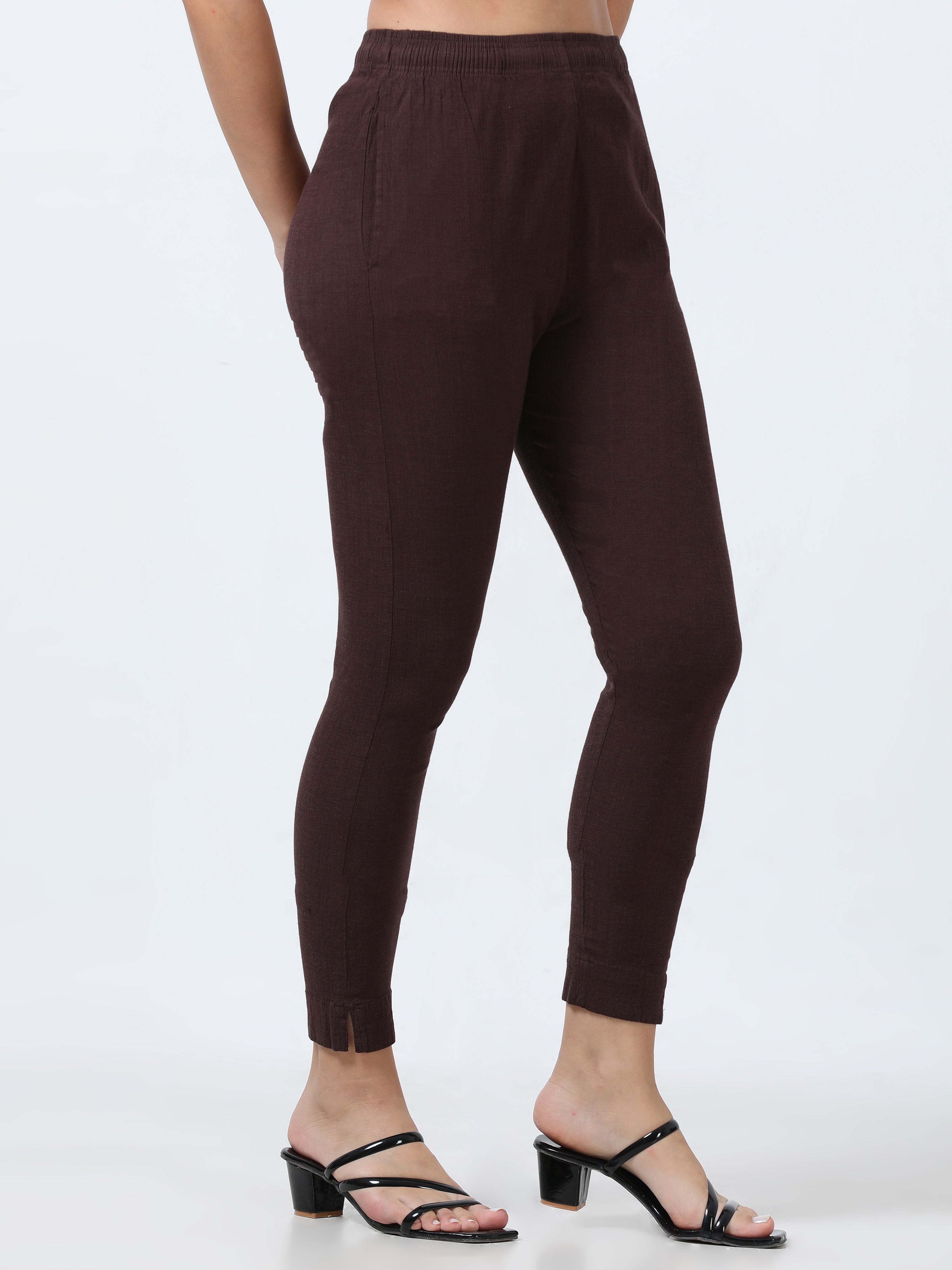 Cola Brown Rayon Stretchable Kurti Pant