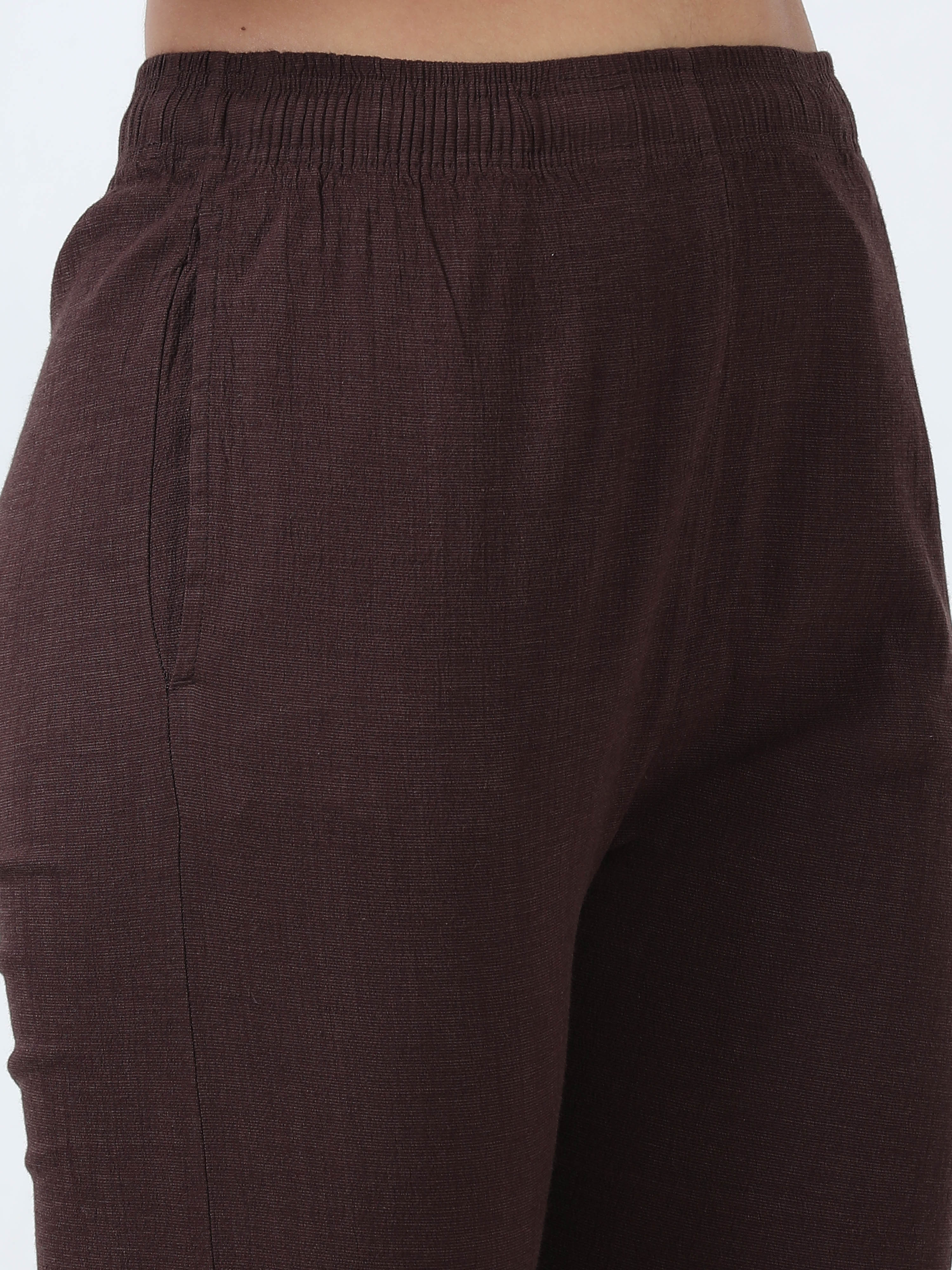 Cola Brown Rayon Stretchable Kurti Pant