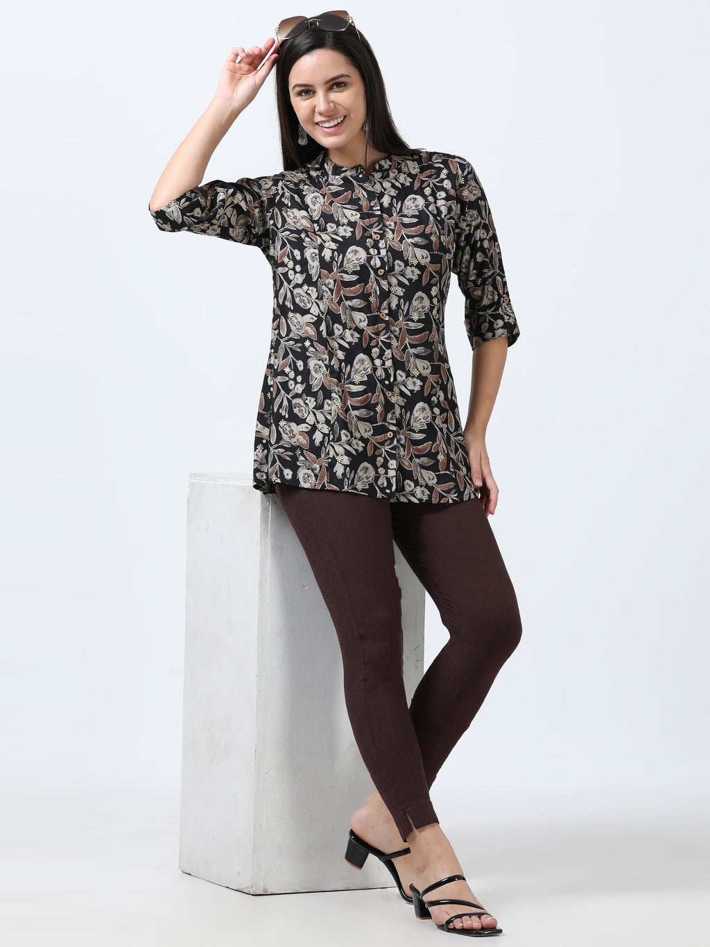 Cola Brown Rayon Stretchable Kurti Pant