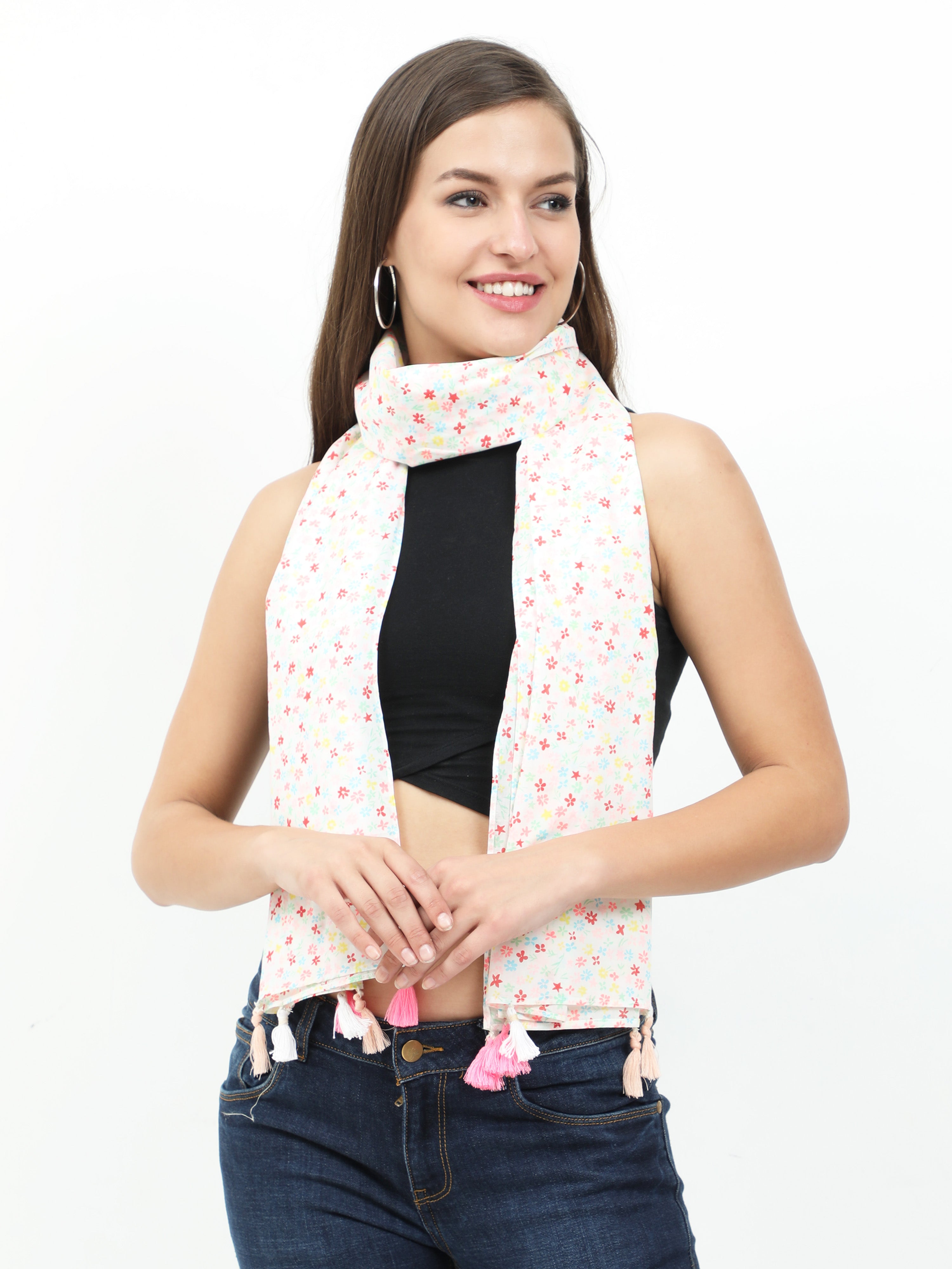 Multicolor Floral Print Scarf