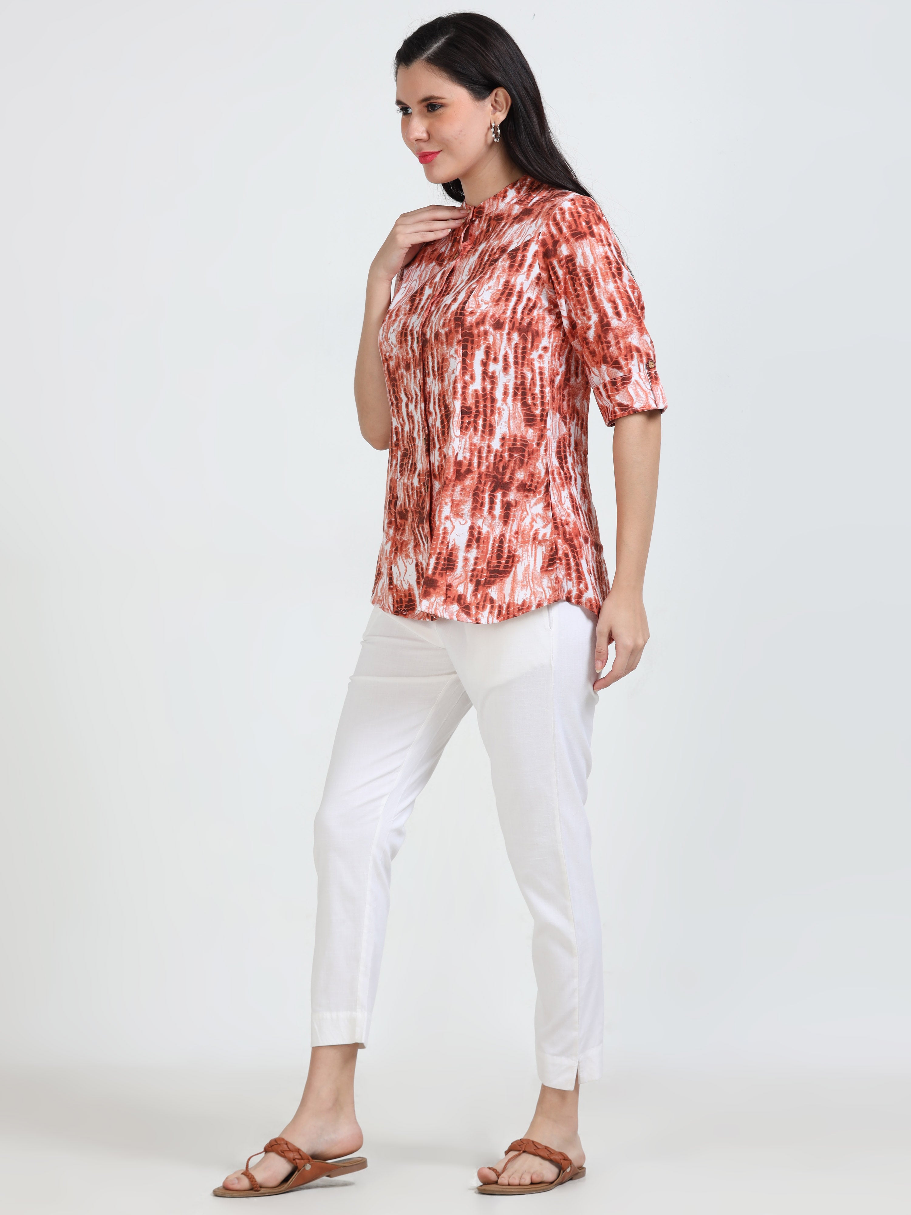 White Rayon Stretchable Kurti Pant